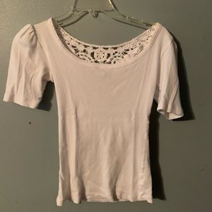 White shirt with lace back